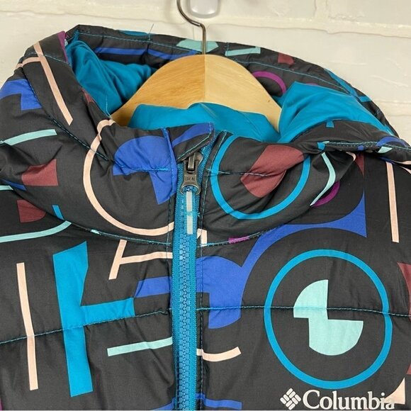 Columbia Girl's Ski Jacket puffer parka multi color omni heat coat black size l - Picture 5 of 13